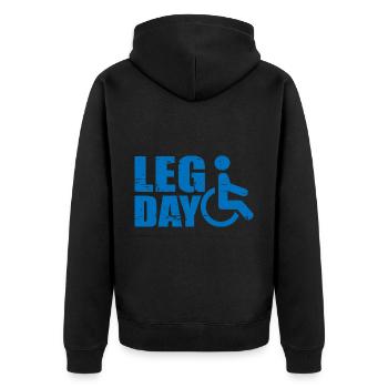 Leg Day Fauteuil roulant handicapé 19 - Veste à capuche bio Premium Unisexe - noir - Dos - Nico (187cm)