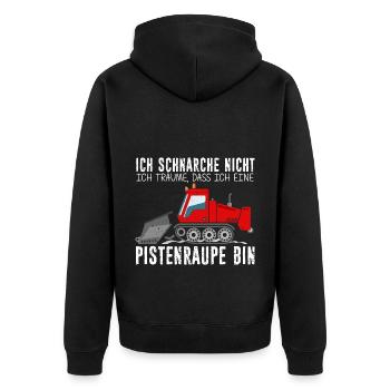Ich Schnarche Nicht - Ich Träume ich wäre eine Pis - Unisex Premium Bio Zip Hoodie - Schwarz - Hinten - Nico (187cm)