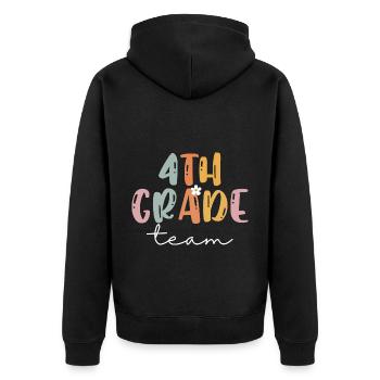 Team 4th Grade Squad Elementary School - Unisex Premium Organic Zip Hoodie - black - Back - Nico (187cm)