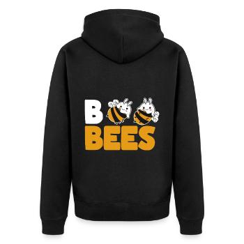Lustige Boo Bienen Halloween Bee Ghost - Unisex Premium Bio Zip Hoodie - Schwarz - Hinten - Nico (187cm)