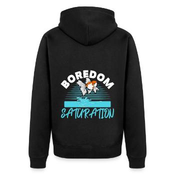 Langeweile Sättigung Aquarianer Fischhaltung Goldf - Unisex Premium Bio Zip Hoodie - Schwarz - Hinten - Nico (187cm)