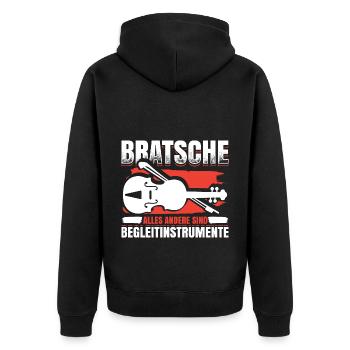 Bratsche Alles Andere Sind Begleitinstrumente - Unisex Premium Bio Zip Hoodie - Schwarz - Hinten - Nico (187cm)