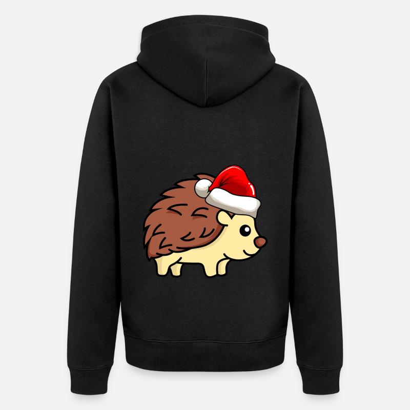 Igel Comic Tier - Unisex Premium Bio Zip Hoodie - Schwarz