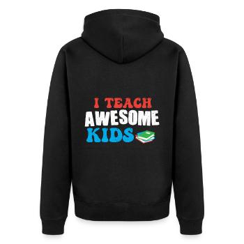 Enseignant Enseignant Enseignant école primaire Enseignant d’école - Veste à capuche bio Premium Unisexe - noir - Dos - Nico (187cm)