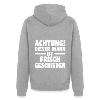 Geschieden Scheidung Scheidungsparty - Unisex Premium Bio Zip Hoodie - Grau meliert - Hinten - Nico (187cm)