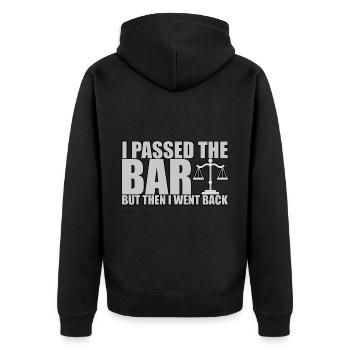 I Passed The Bar But Then I Went Back 4 - Unisex Premium Organic Zip Hoodie - black - Back - Nico (187cm)