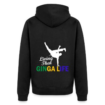 Dicton de danse afro-brésilienne pour la Capoeira - Veste à capuche bio Premium Unisexe - noir - Dos - Nico (187cm)