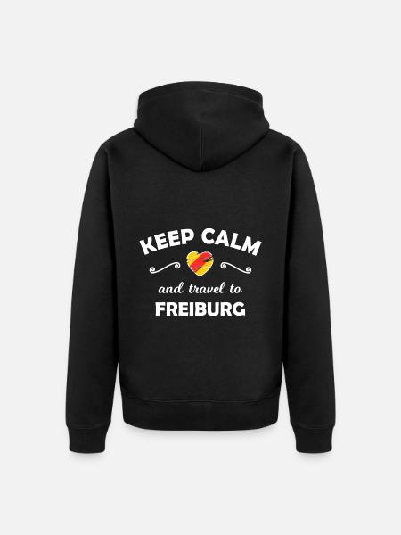 The journey to Freiburg - Unisex Premium Organic Zip Hoodie - black