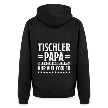 Tischler Lustiger Spruch Beruf Tischler Geschenk - Unisex Premium Bio Zip Hoodie - Schwarz - Hinten - Nico (187cm)