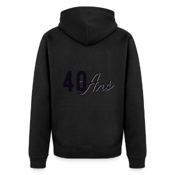 40 Ans - Veste à capuche bio Premium Unisexe - noir - Dos - Nico (187cm)