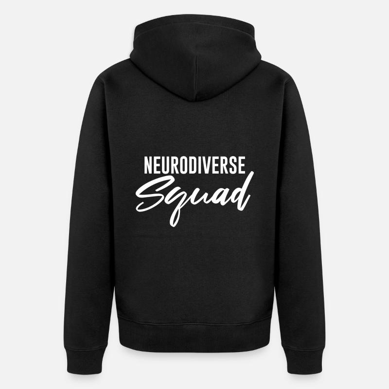 Escouade Neurodiverse - Veste à capuche bio Premium Unisexe - noir