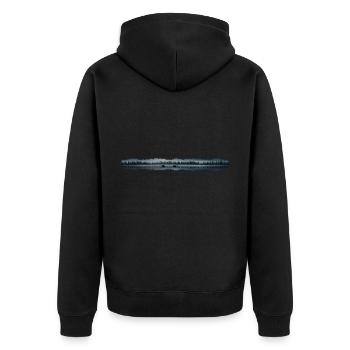 Tree by the Lake Lake Tree - Unisex Premium Organic Zip Hoodie - black - Back - Nico (187cm)