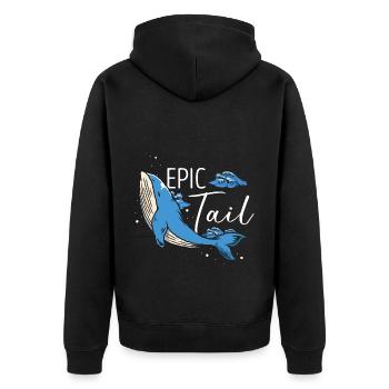 Orca Beobachtung für Buckelwale und Meerwale - Unisex Premium Bio Zip Hoodie - Schwarz - Hinten - Nico (187cm)