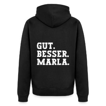 Gut Besser Marla Lustiger Spruch Name Marla - Unisex Premium Bio Zip Hoodie - Schwarz - Hinten - Nico (187cm)
