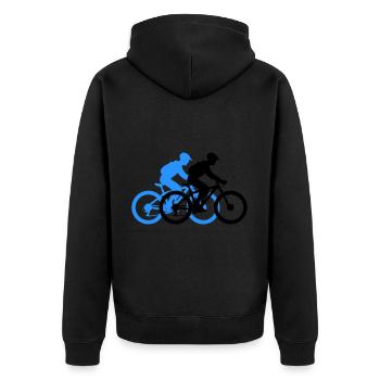 VTT Vélo Homme Silhouette - Veste à capuche bio Premium Unisexe - noir - Dos - Nico (187cm)