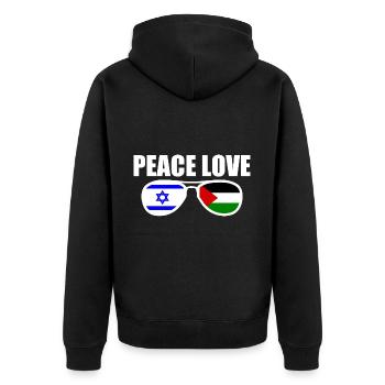 Peace and love for israel free palestine - Veste à capuche bio Premium Unisexe - noir - Dos - Nico (187cm)