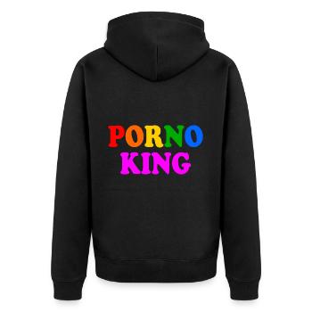 Porno king gay - Unisex Premium Bio Zip Hoodie - Schwarz - Hinten - Nico (187cm)
