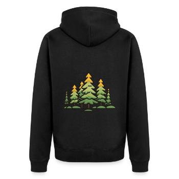 Forêt, Arbres, Nature - Veste à capuche bio Premium Unisexe - noir - Dos - Nico (187cm)