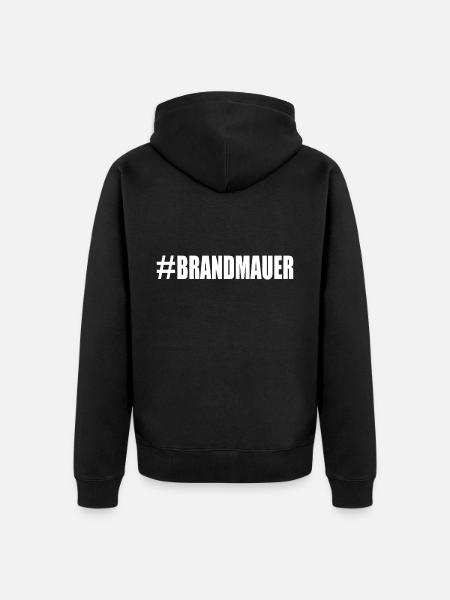 brandmauer - Unisex Premium Bio Zip Hoodie - Schwarz