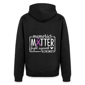 Memories Matter Fight Against Alzheimers - Unisex Premium Organic Zip Hoodie - black - Back - Nico (187cm)
