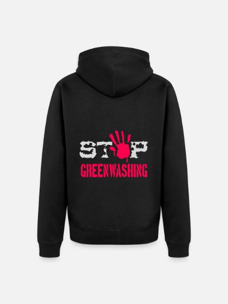 Stop Greenwashing - Unisex Premium Organic Zip Hoodie - black