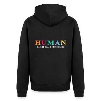 liberté colorée lgbt droits de l’homme journée colorée - Veste à capuche bio Premium Unisexe - noir - Dos - Nico (187cm)