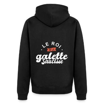 roi de la galette saucisse breton bretagne cuisine - Veste à capuche bio Premium Unisexe - noir - Dos - Nico (187cm)