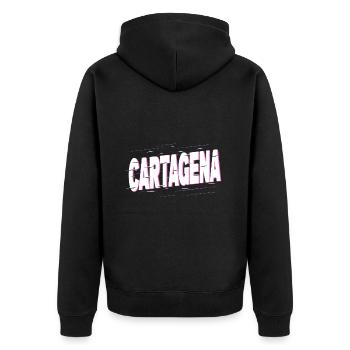 Cartagena Spanien Stadt Schrift Urlaub Liebe - Unisex Premium Bio Zip Hoodie - Schwarz - Hinten - Nico (187cm)