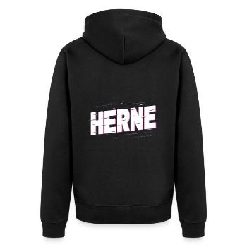 Herne Germany City Writing Home Love - Unisex Premium Organic Zip Hoodie - black - Back - Nico (187cm)