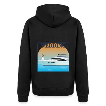 Wedding - Unisex Premium Organic Zip Hoodie - black - Back - Nico (187cm)