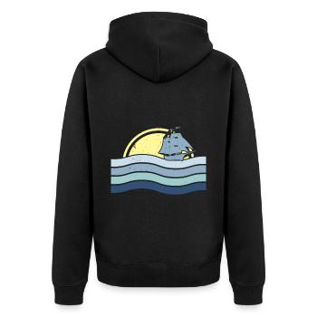 Maritime Sailor Ship Captain Nautical Sailor - Unisex Premium Organic Zip Hoodie - black - Back - Nico (187cm)