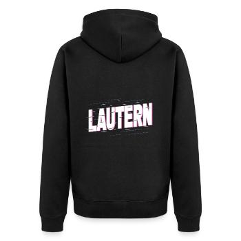Kaiserslautern Lautern Deutschland Stadt Schrift - Unisex Premium Bio Zip Hoodie - Schwarz - Hinten - Nico (187cm)