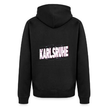 Karlsruhe Allemagne City Font Accueil Amour - Veste à capuche bio Premium Unisexe - noir - Dos - Nico (187cm)