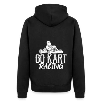 Go Kart Racing Indoor Karting Kartsport Kartbahn - Unisex Premium Bio Zip Hoodie - Schwarz - Hinten - Nico (187cm)