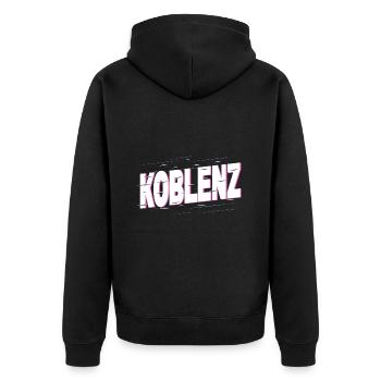 Koblenz Germany City Font Home Love - Unisex Premium Organic Zip Hoodie - black - Back - Nico (187cm)