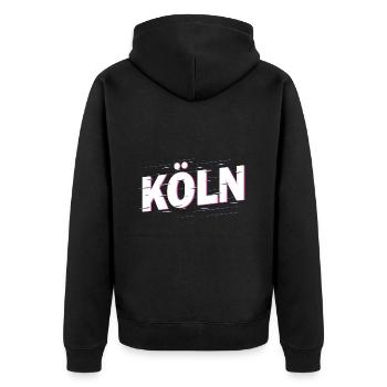 Cologne Allemagne City Font Accueil Amour - Veste à capuche bio Premium Unisexe - noir - Dos - Nico (187cm)