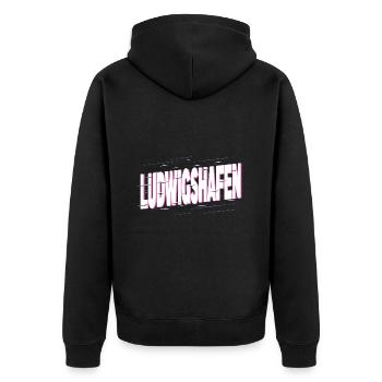 Ludwigshafen Germany City Font Home - Unisex Premium Organic Zip Hoodie - black - Back - Nico (187cm)