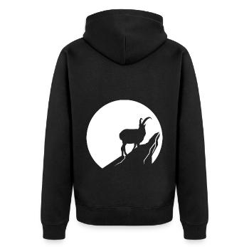 Goat - (3) - Unisex Premium Organic Zip Hoodie - black - Back - Nico (187cm)