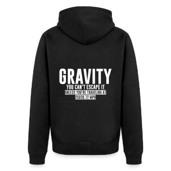 La gravité, vous ne pouvez pas y échapper - Veste à capuche bio Premium Unisexe - noir - Dos - Nico (187cm)