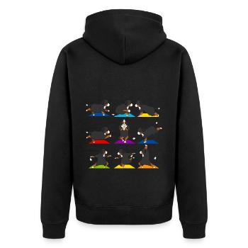 Funny Bernese Mountain Dog Yoga Sport - Unisex Premium Organic Zip Hoodie - black - Back - Nico (187cm)