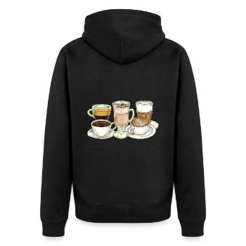 Café Amateur de Café Tasse à café Barista Vintage - Veste à capuche bio Premium Unisexe - noir - Dos - Nico (187cm)