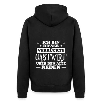 Gastwirt Fun Spruch Kneipe Wirt Gastwirt Geschenk - Unisex Premium Bio Zip Hoodie - Schwarz - Hinten - Nico (187cm)