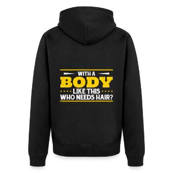 Dad Joke Quote Dad Sarcastic Saying - Unisex Premium Organic Zip Hoodie - black - Back - Nico (187cm)