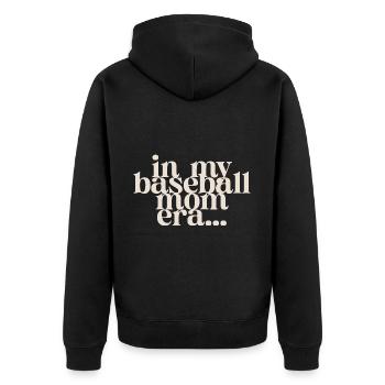 À l’époque de ma maman de baseball - Veste à capuche bio Premium Unisexe - noir - Dos - Nico (187cm)