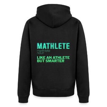 Mathlete Comme un athlète mais plus intelligent 2 - Veste à capuche bio Premium Unisexe - noir - Dos - Nico (187cm)