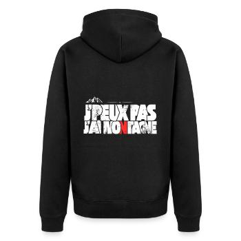J'peux pas j'ai montagne - Veste à capuche bio Premium Unisexe - noir - Dos - Nico (187cm)