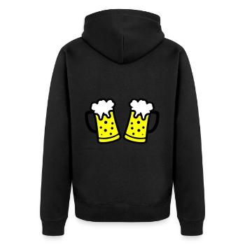 Chope de bière symbole de bière - Veste à capuche bio Premium Unisexe - noir - Dos - Nico (187cm)
