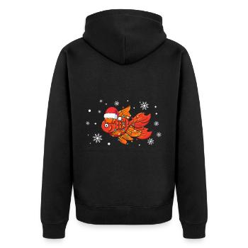 Noël des poissons rouges - Veste à capuche bio Premium Unisexe - noir - Dos - Nico (187cm)