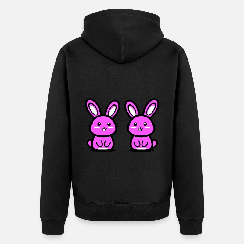 Lapin de Pâques Pâques - Veste à capuche bio Premium Unisexe - noir