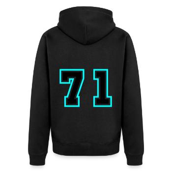 71 Symbole numérique - Veste à capuche bio Premium Unisexe - noir - Dos - Nico (187cm)